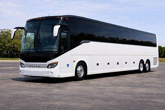 56-passenger charter bus available for charter in Bryan, TX